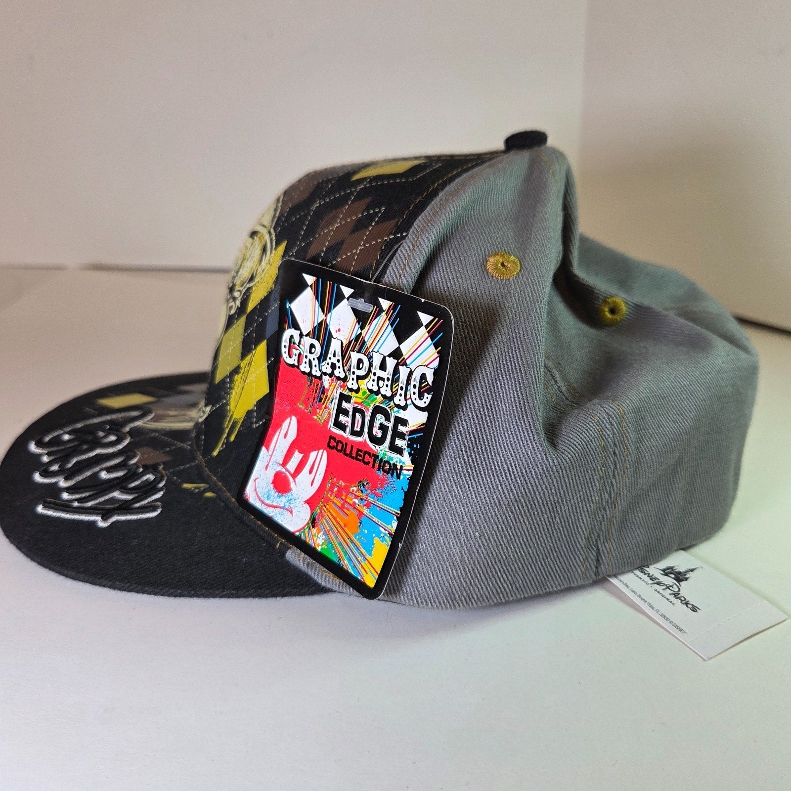 Disney Parks Graphic Edge Grumpy Argyle Snapback Hat NWT Authentic Adult Hat