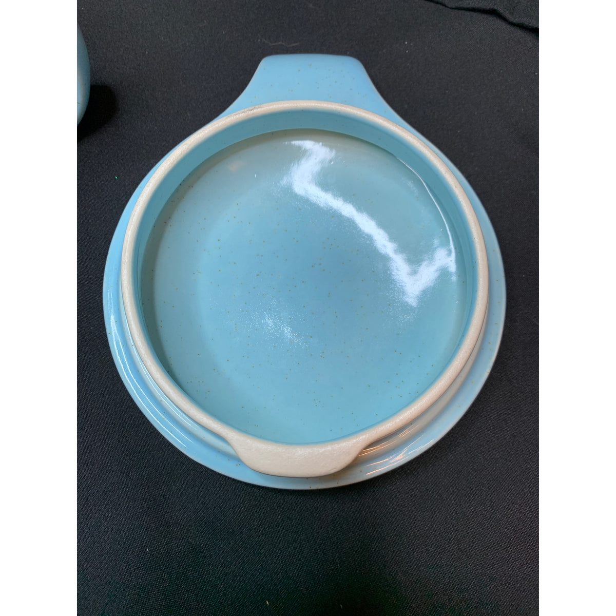 Blue Speckled Ceramic Coffee Tea Pot With Lid Retro Decor READ