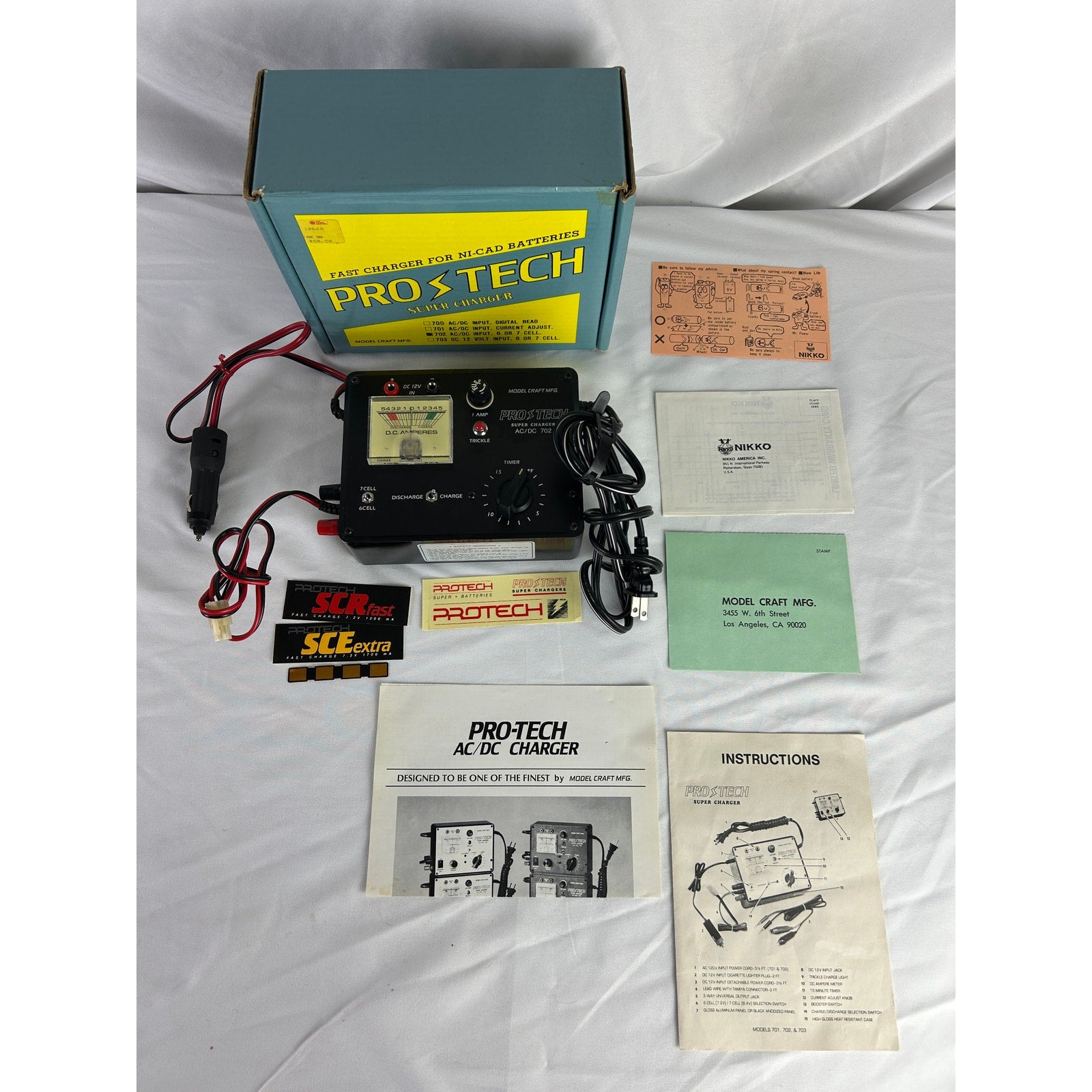 Pro Tech AC DC 702 RC Battery Charger Model Craft Vintage Tested