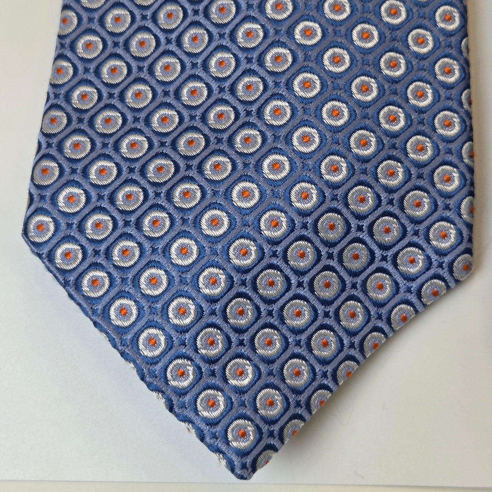 Tommy Hilfiger 100% Silk Ties Lot of 3 Made USA 3.75” Blue Striped Contrast Tips