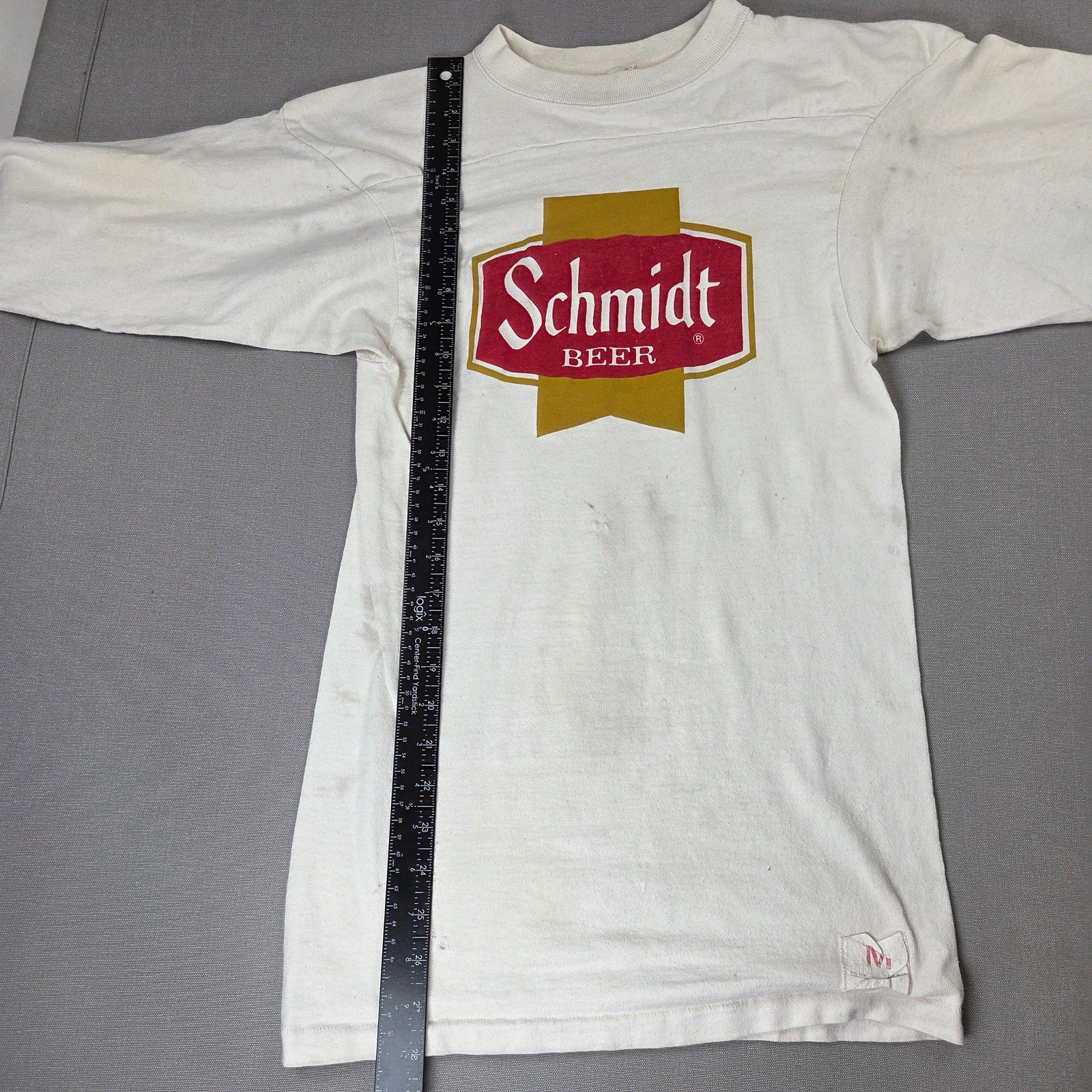 Vintage 1980s Schmidt Beer NI USA 3/4 Sleeve Promo T Shirt Mens Medium M