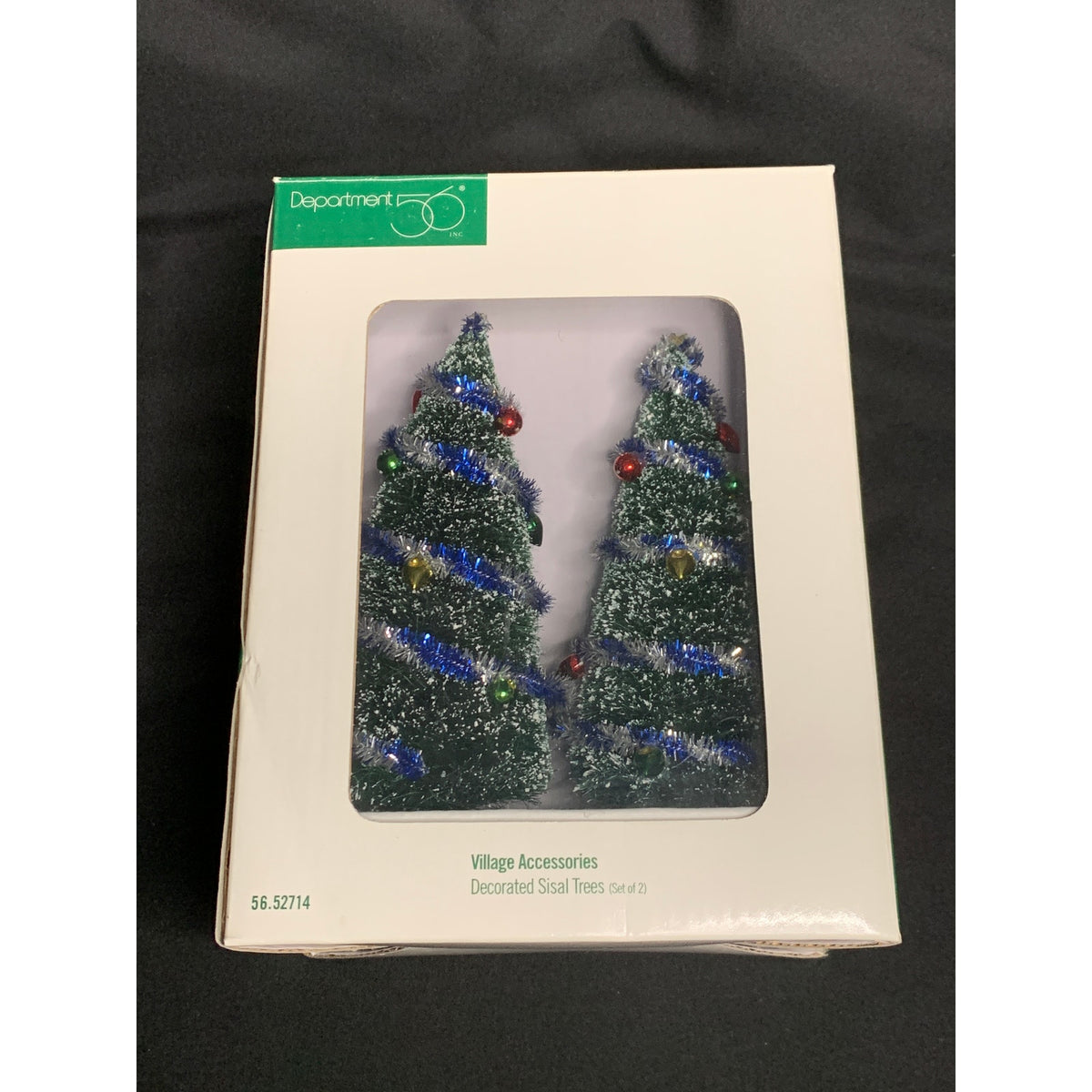 Department 56 Decorated Sisal Trees 52714 Set of 2 Village Accessories No Stars