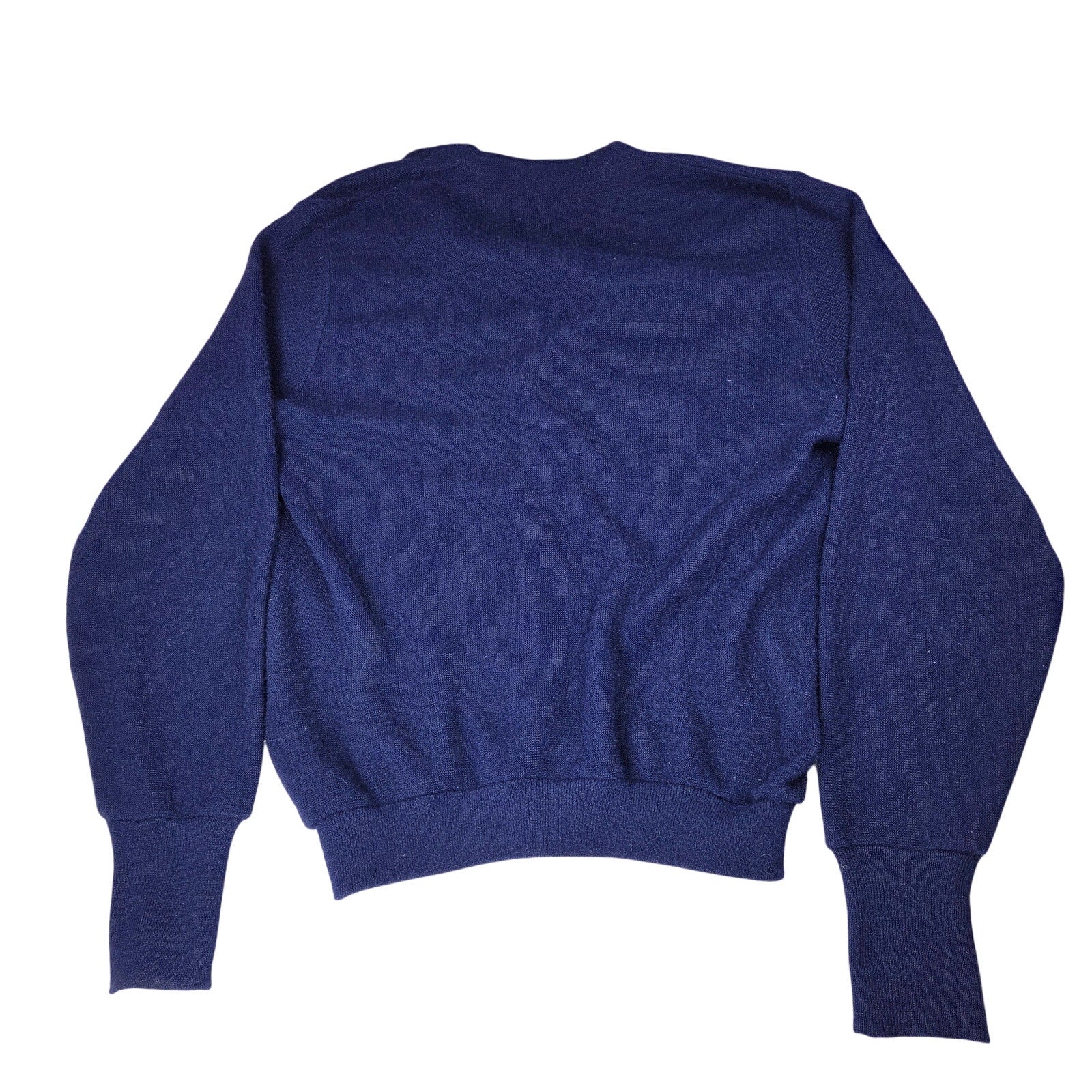 IZOD Lacoste Vintage Cardigan Sweater Men's L USA Orlon Acrylic V-Neck Blue