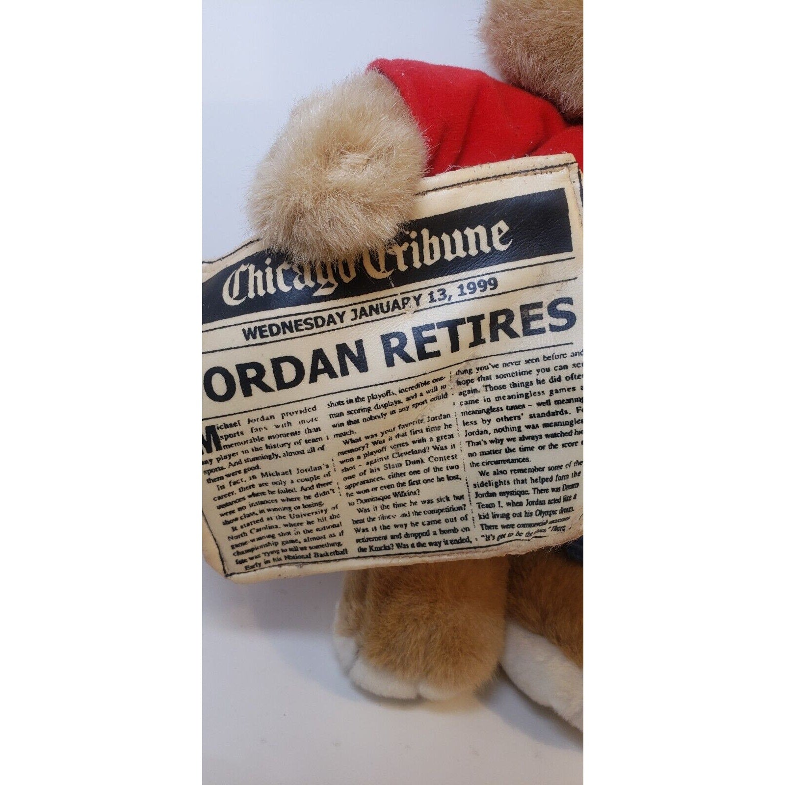 1999 Headline Bears Jordan Retires Plush Bear Chicago Tribune Toy Connection