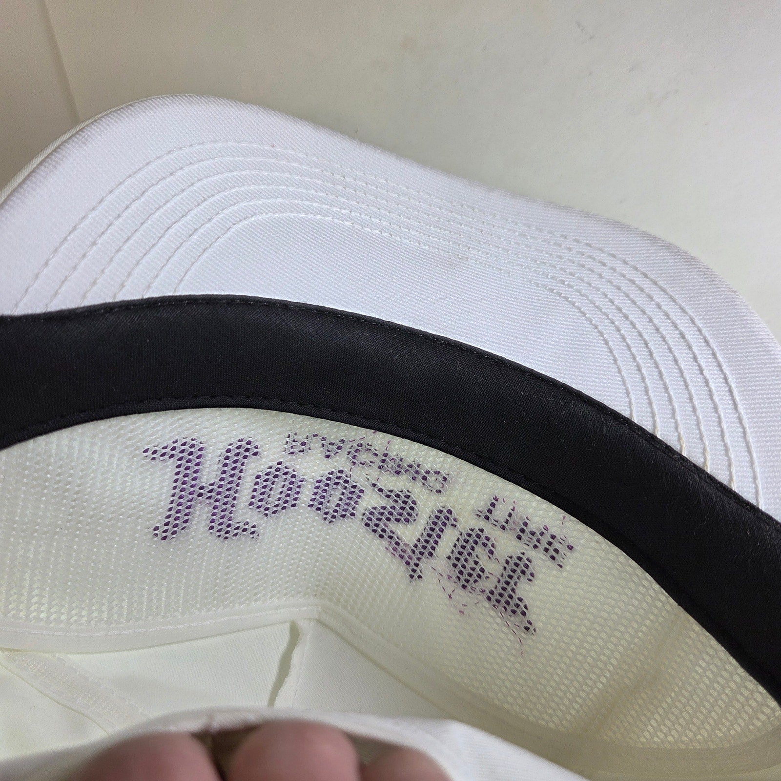 Vintage 90s Hoosier Racing Tire Snapback Hat White Purple Logo USA Made