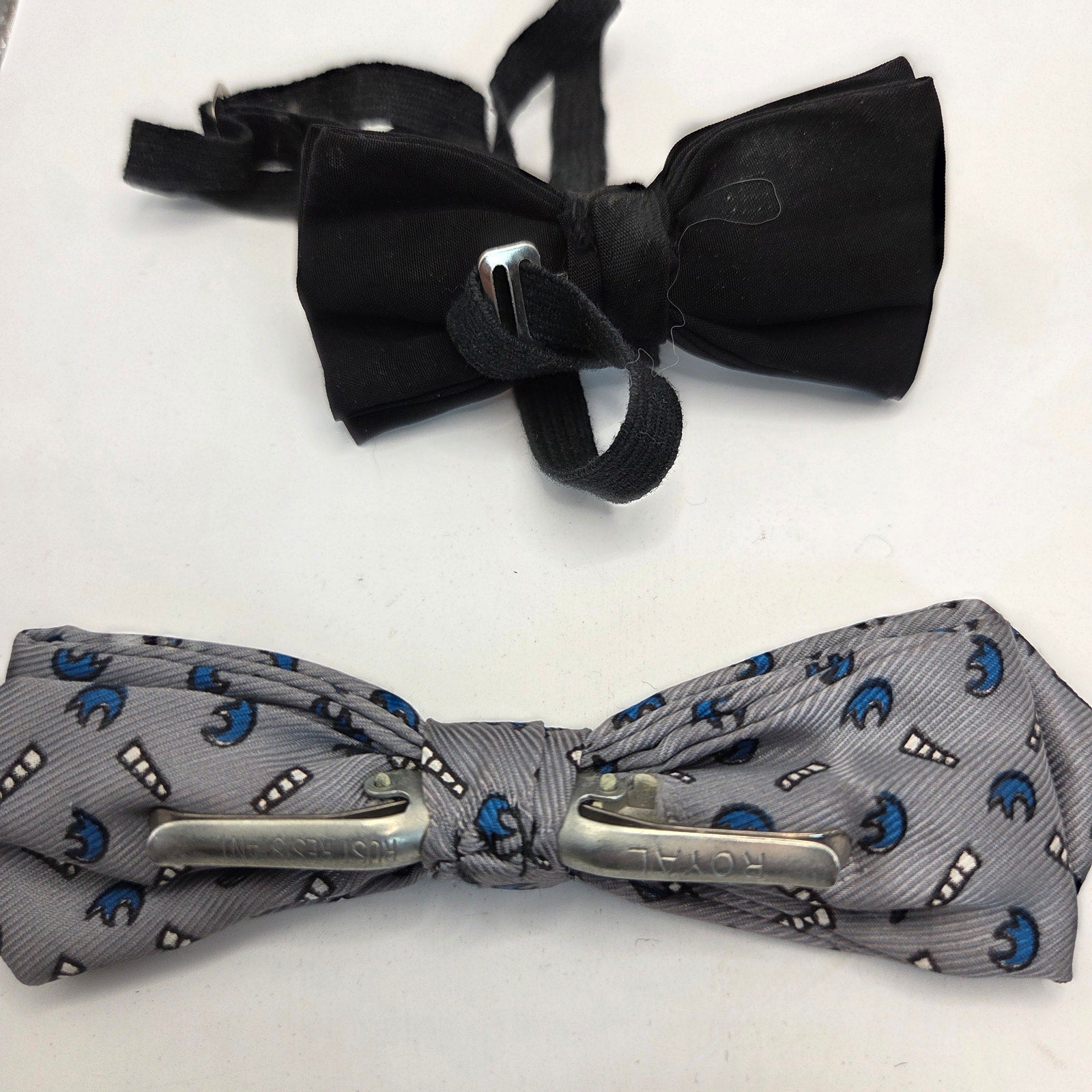 Vintage 1950s–70s Boys Clip-On Bow Tie Lot of 7 Royal Ormond Beau Clip