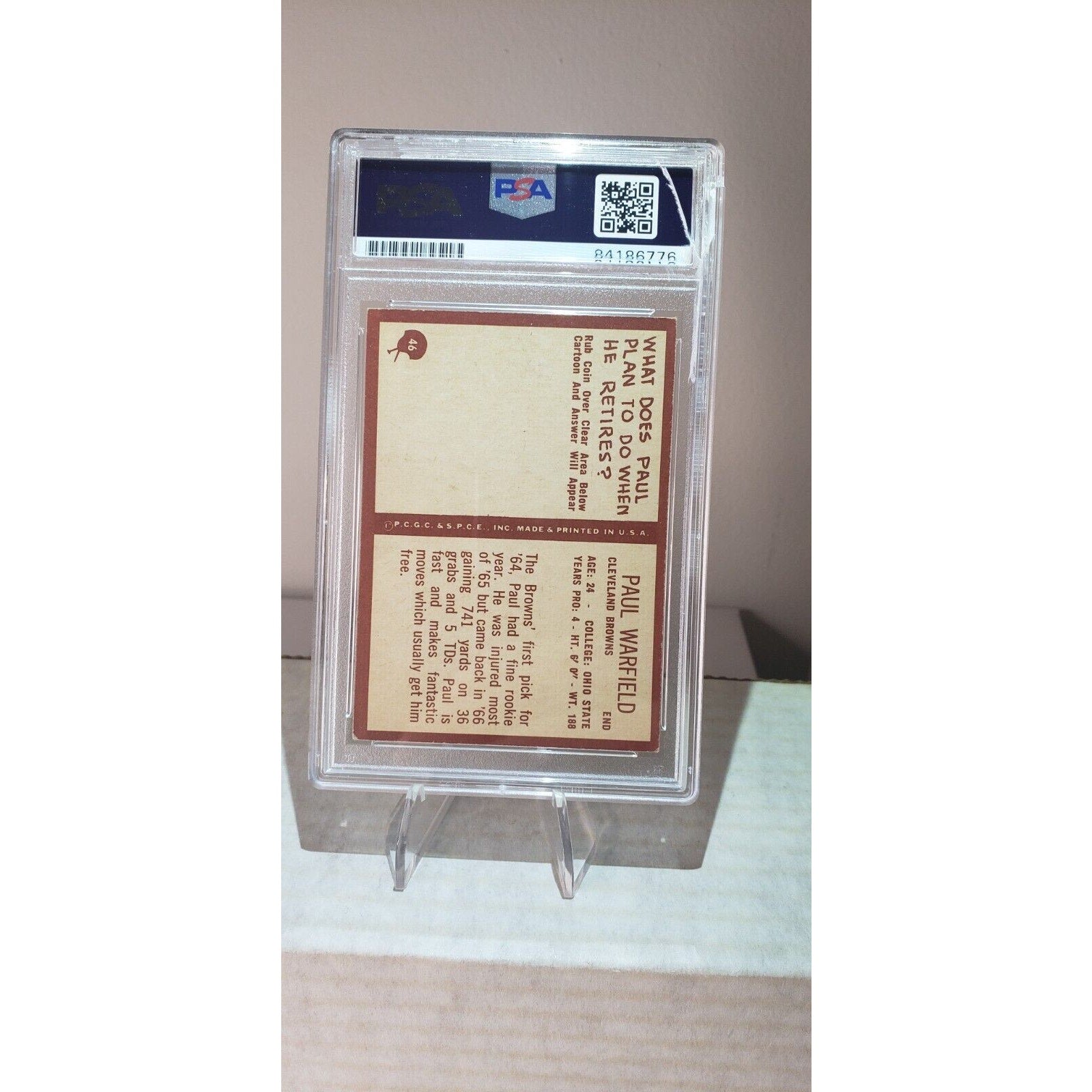 1966 Topps Paul Warfield #46 Signed PSA/DNA Certified Auto. Cleveland Browns HOF