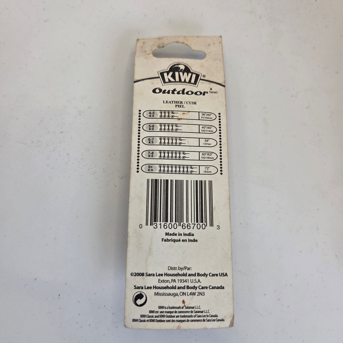 KIWI Outdoor 72" Leather Boot Shoe Laces Tan 9+ Eyelets Sealed NOS 66700