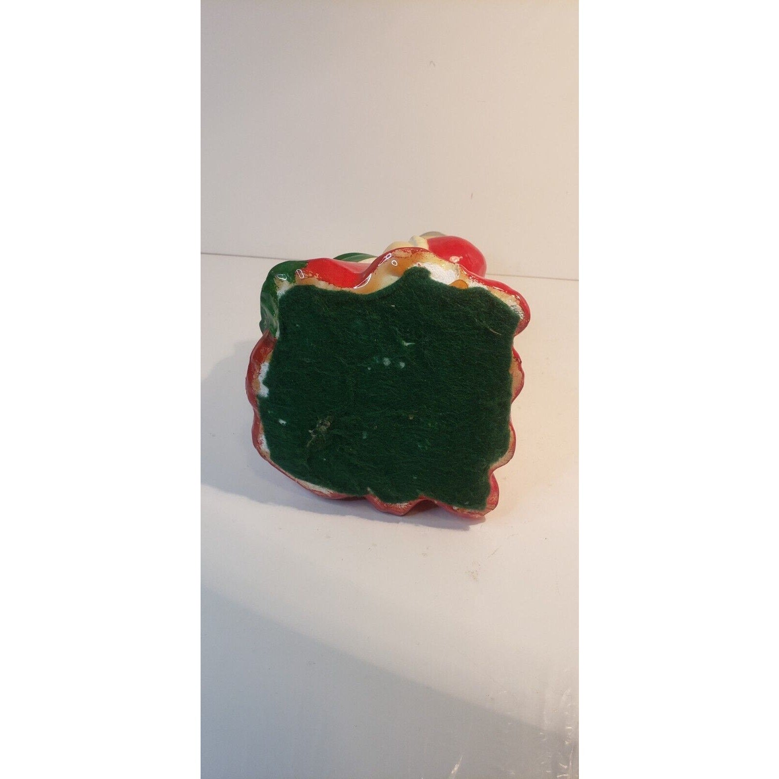 Vintage Ceramic Mrs. Claus Figurine Hand Painted Holding Stocking 10" Holiday