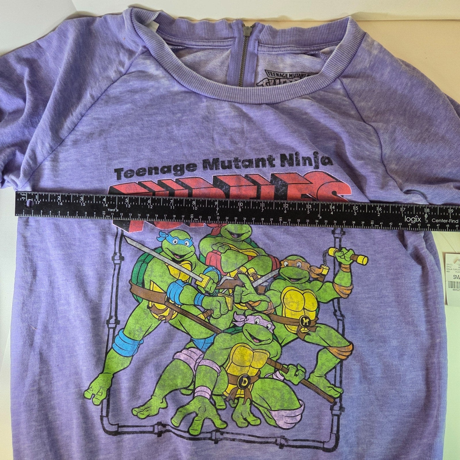 Wet Seal Teenage Mutant Ninja Turtle Sweatshirt Rear 1/4 Zip Purple Size S