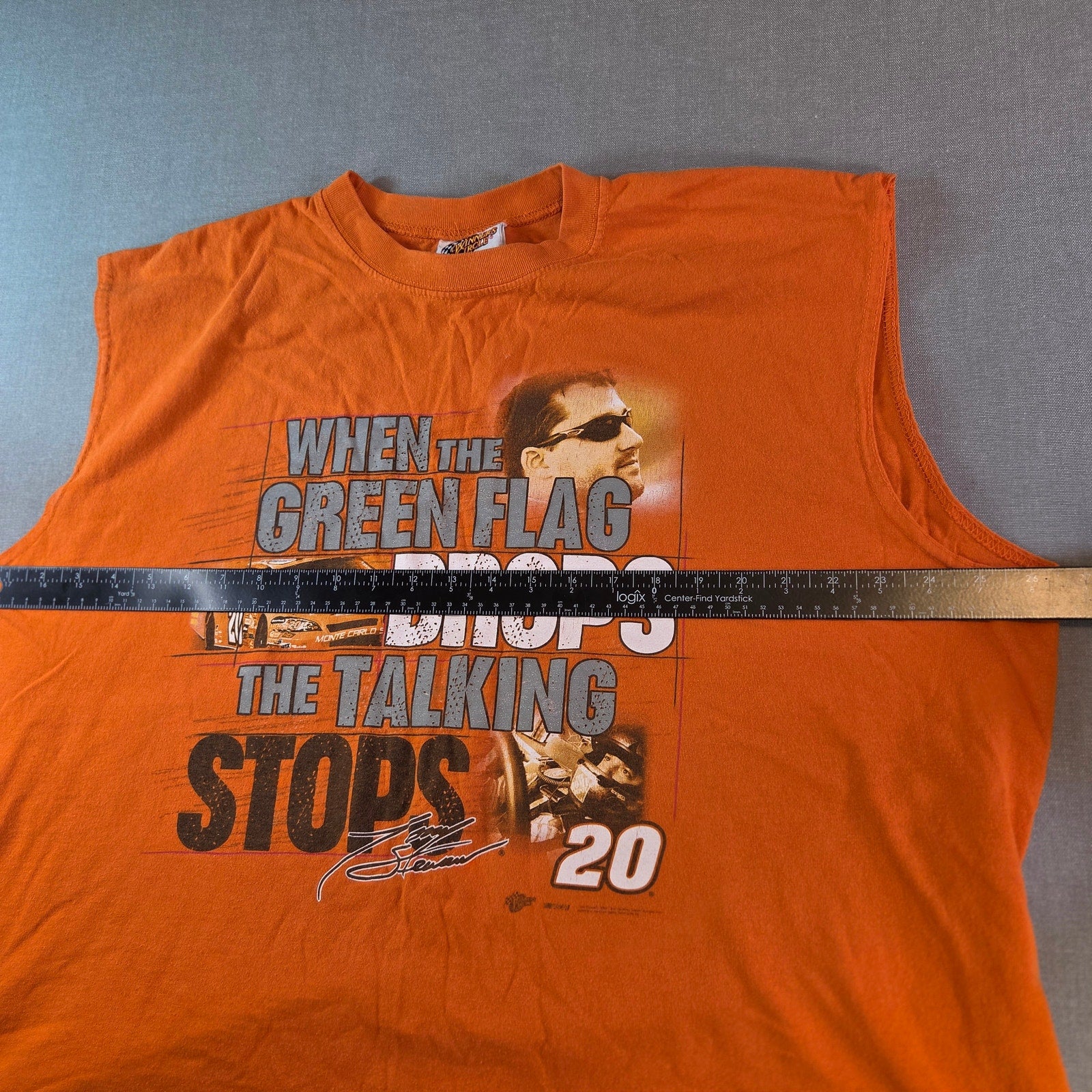 Vintage Tony Stewart #20 NASCAR Winner’s Circle Sleeveless Tee XXL Orange