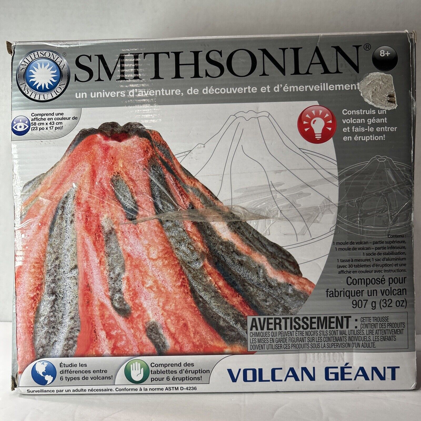 Smithsonian Giant Glow in Dark Vocano Science Kit Set Toy