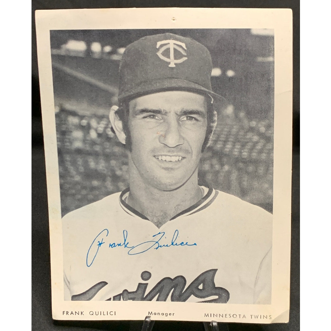 Vintage 1970s Frank Quilici Signed Minnesota Twins Manager Photo Autograph