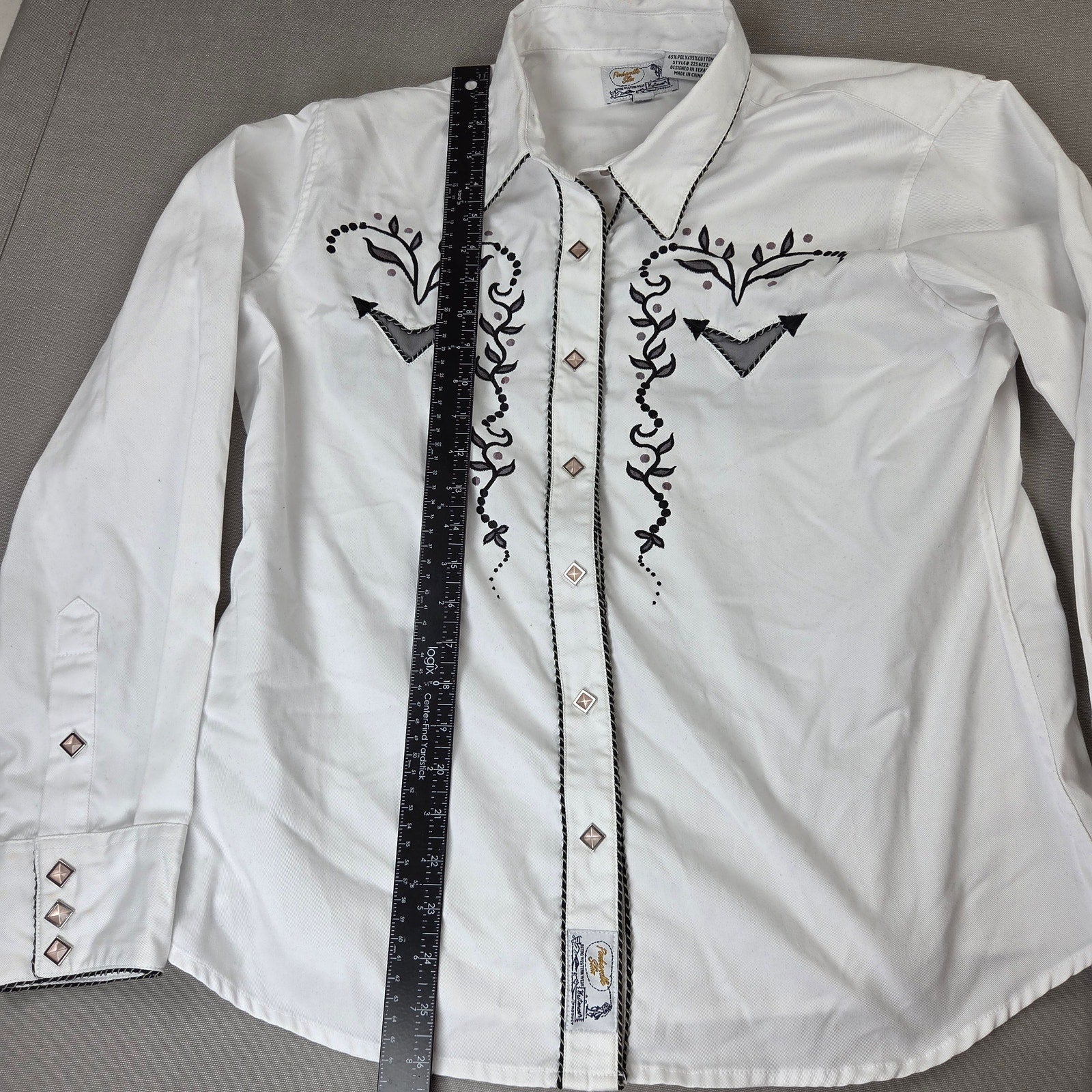 Panhandle Slim Women's XL Retro Western Embroidered Snap Shirt Style Cowgirl