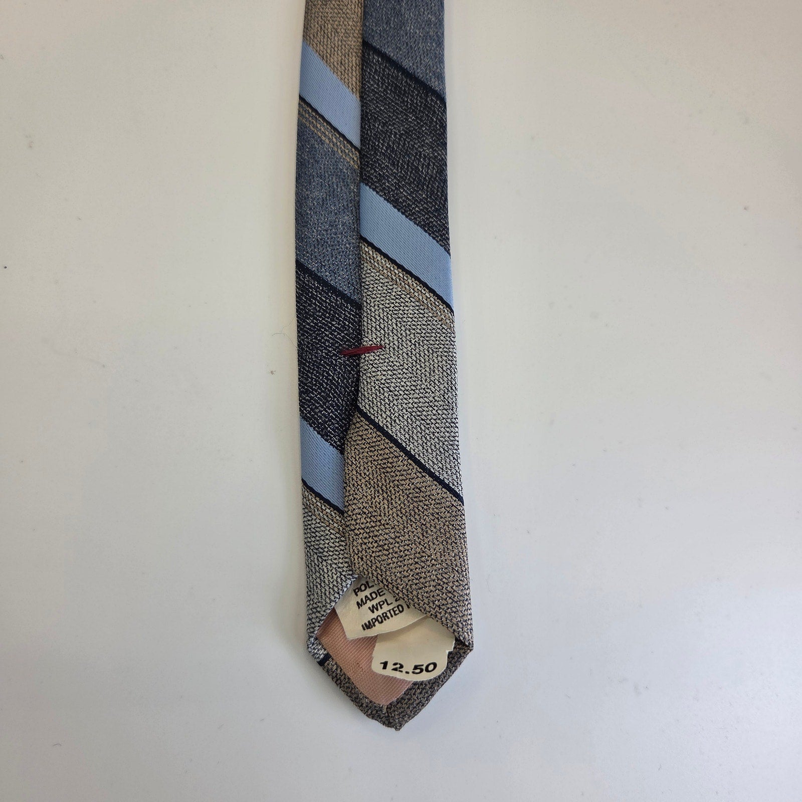 Vintage 1970s Johnny Carson Striped Polyester Tie 3” Wide Made USA