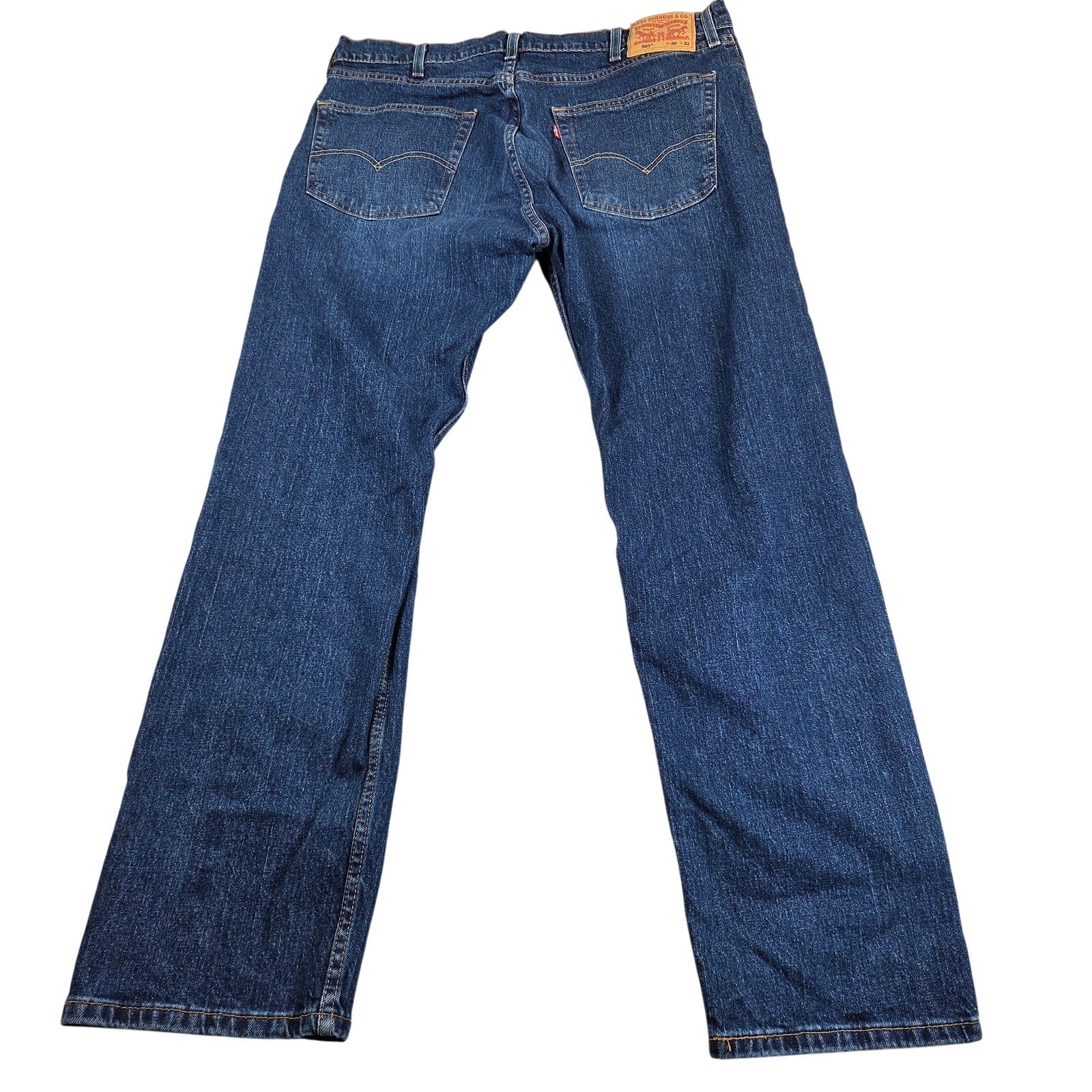 Levi's 505 Regular Fit Jeans Men's 38x32 Dark Wash Straight Leg Mexico