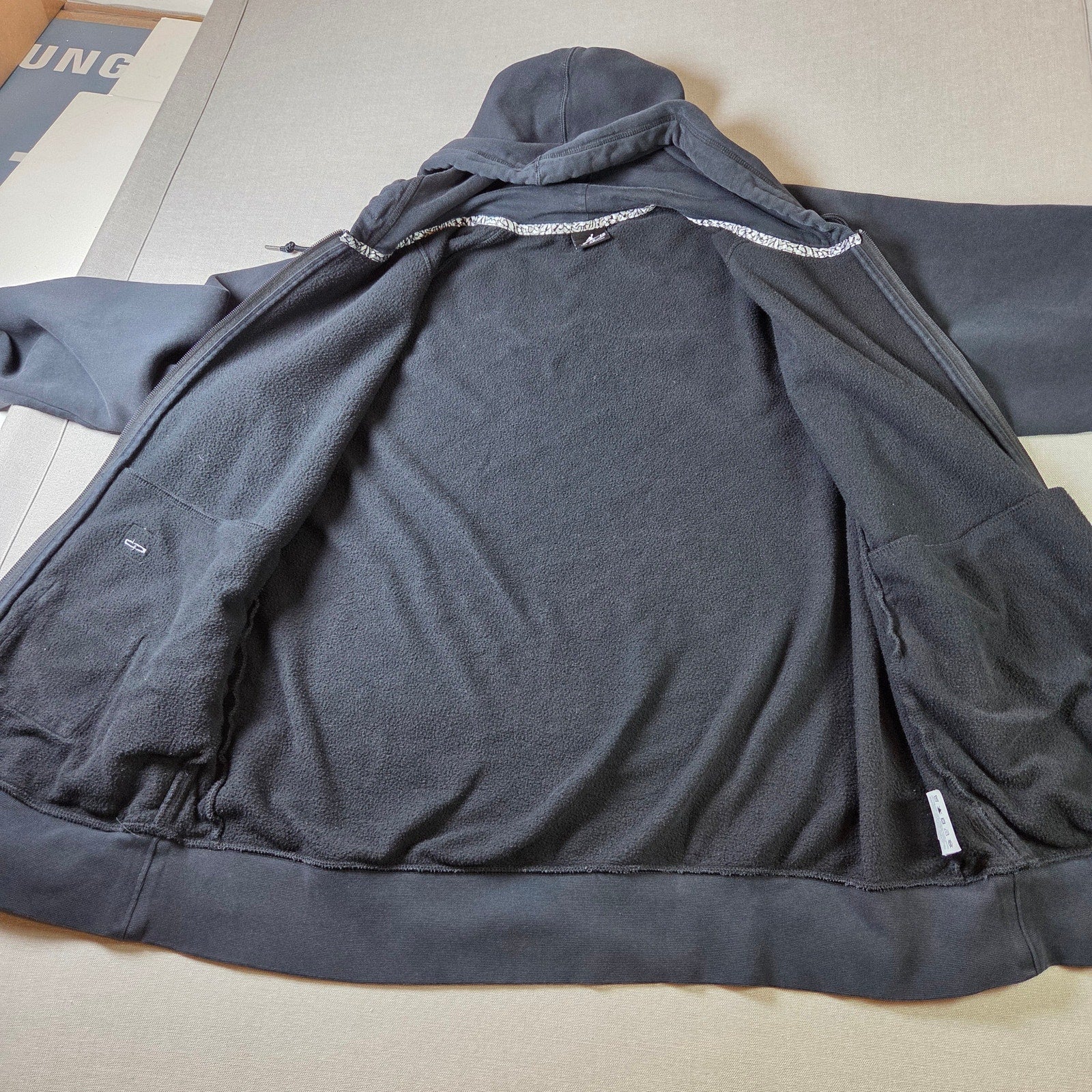 Jordan Flight Black Full Zip Hoodie Mens XL Made in China Basketball Wear
