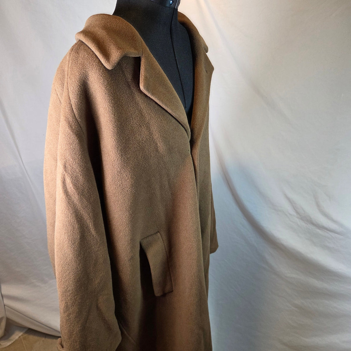 Marzotto for Barneys New York Wool Overcoat Made Italy Mens 42R Brown