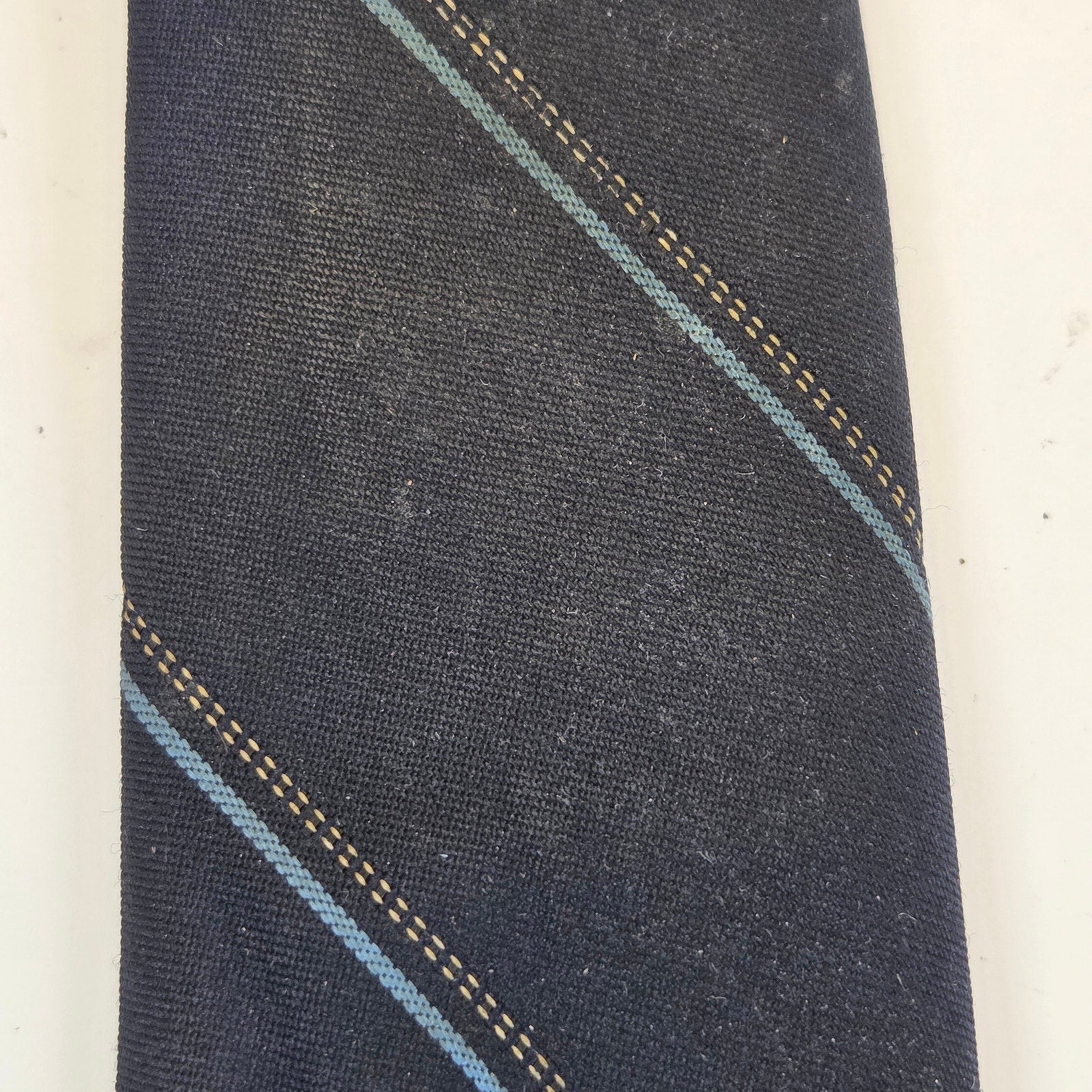 Vintage Yves Saint Laurent YSL Striped Necktie Embroidered Logo 56" x 3"