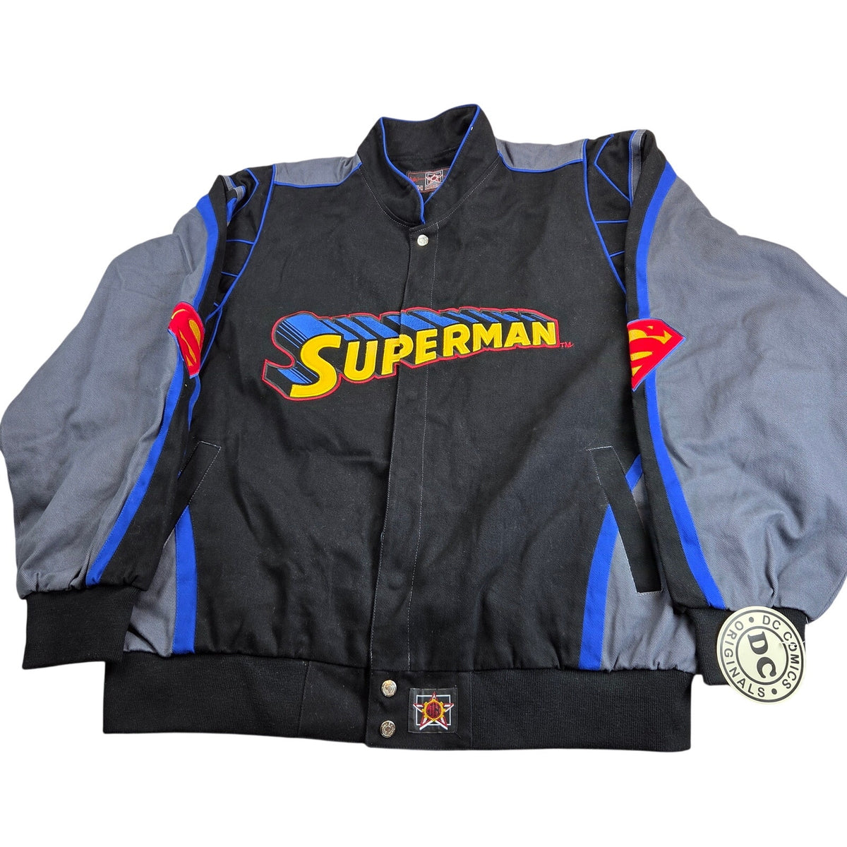 JH Design Superman DC Comics Racing Jacket Mens 3XL Embroidered NWT