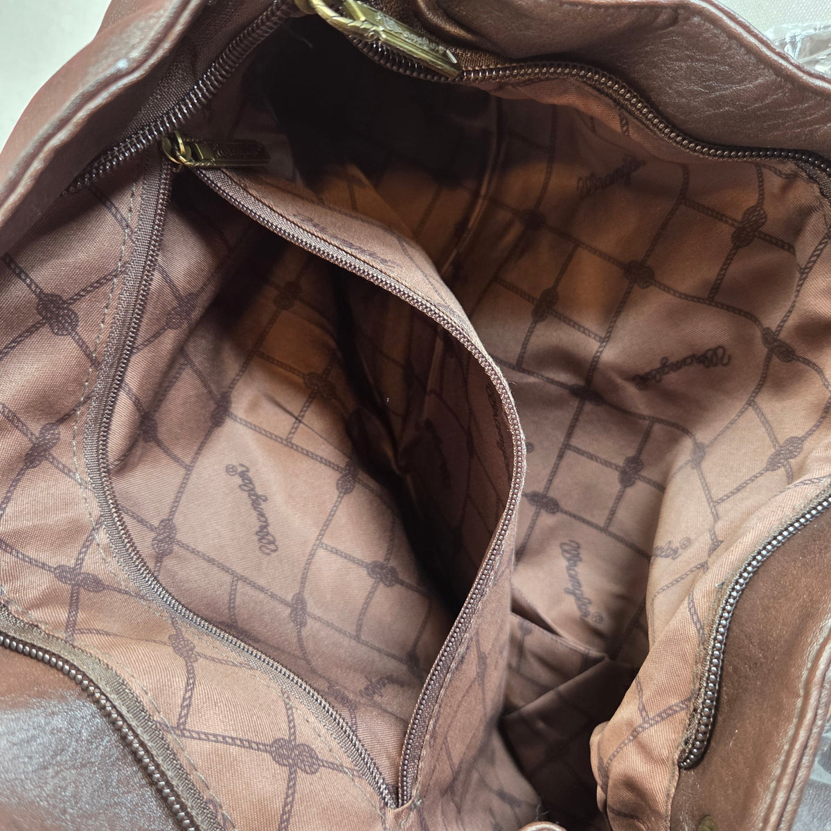 Wrangler WG20-918CF Hobo Shoulder Handbag Vegan Leather Solid Coffee NWT