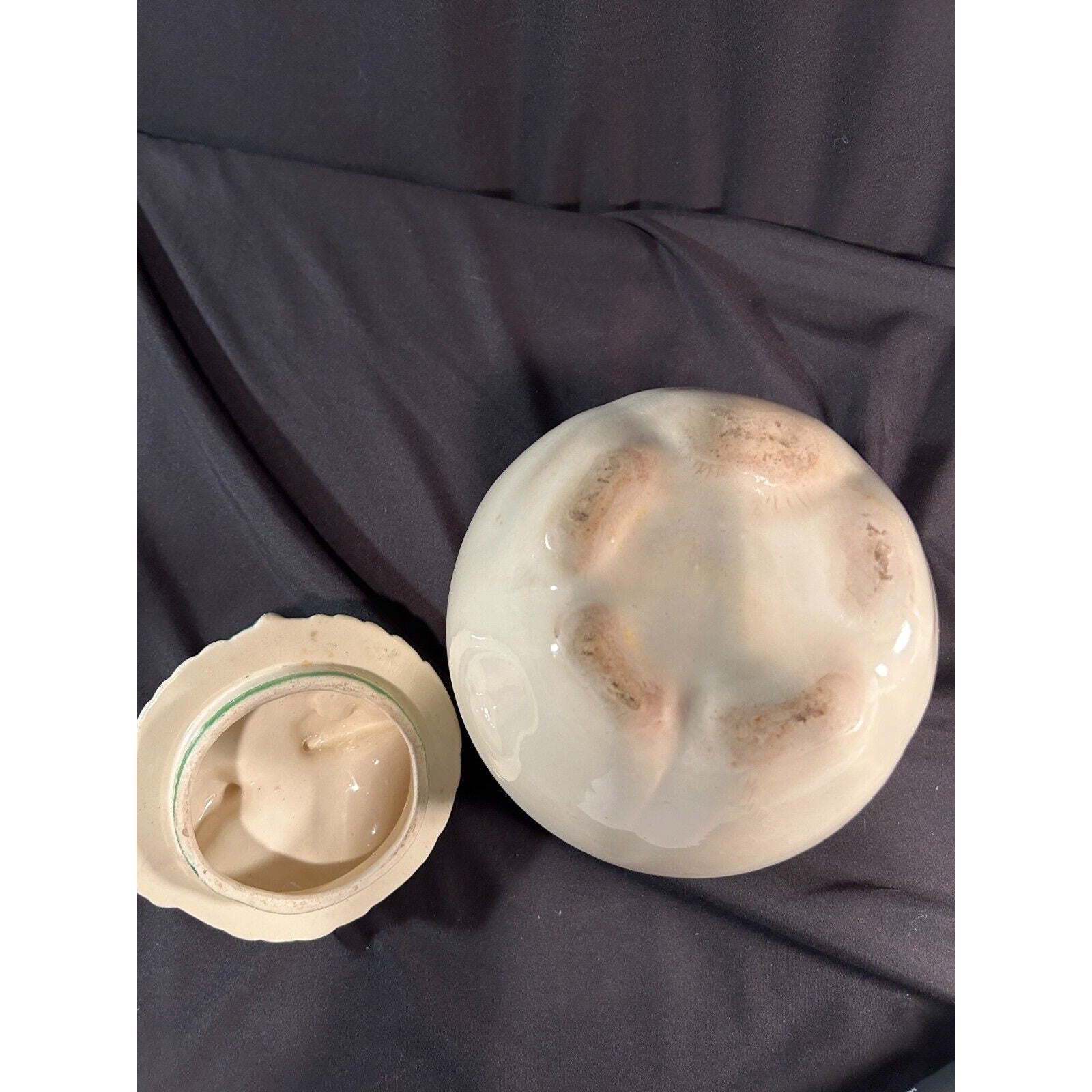 Vintage Ceramic Apple Cookie Jar Farmhouse Kitchen Storage 10”