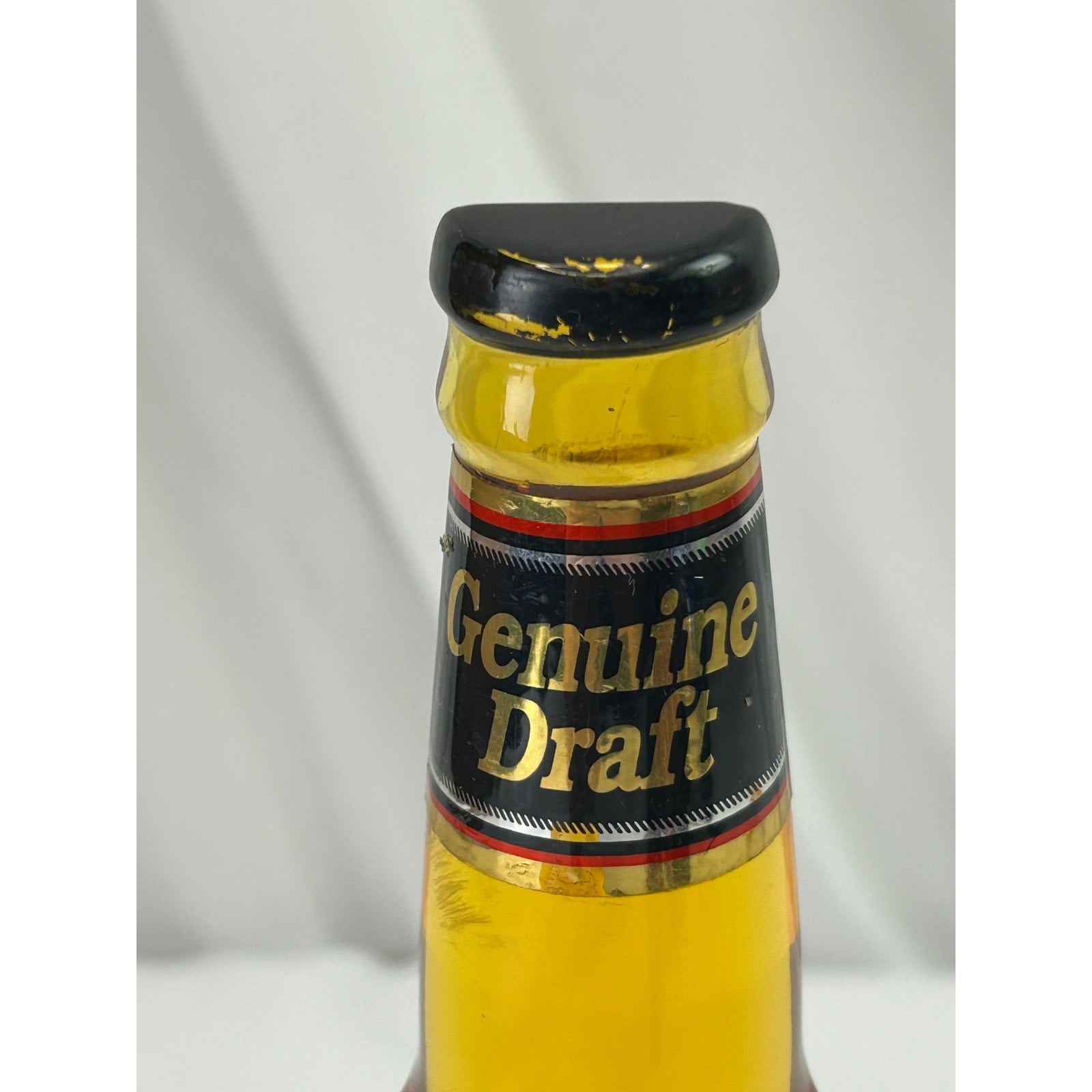 Vintage Miller Genuine Draft MGD Beer Tap Handle Acrylic Half Bottle 9 Inch
