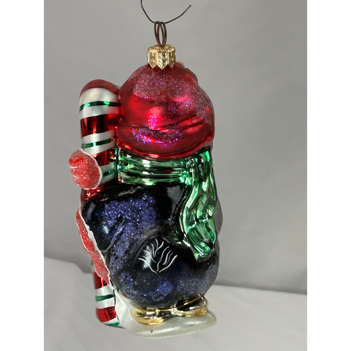 Christopher Radko Peppermint Penny Penguin 1999 99-047-0 Glass Ornament 5"