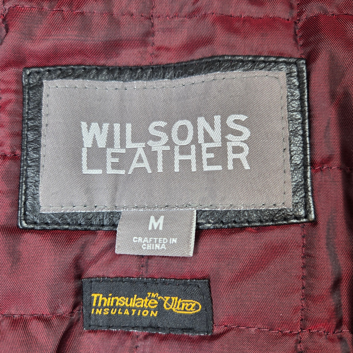 Wilsons Leather Women's M Belted Leather Jacket 3M Thinsulate Black Zip
