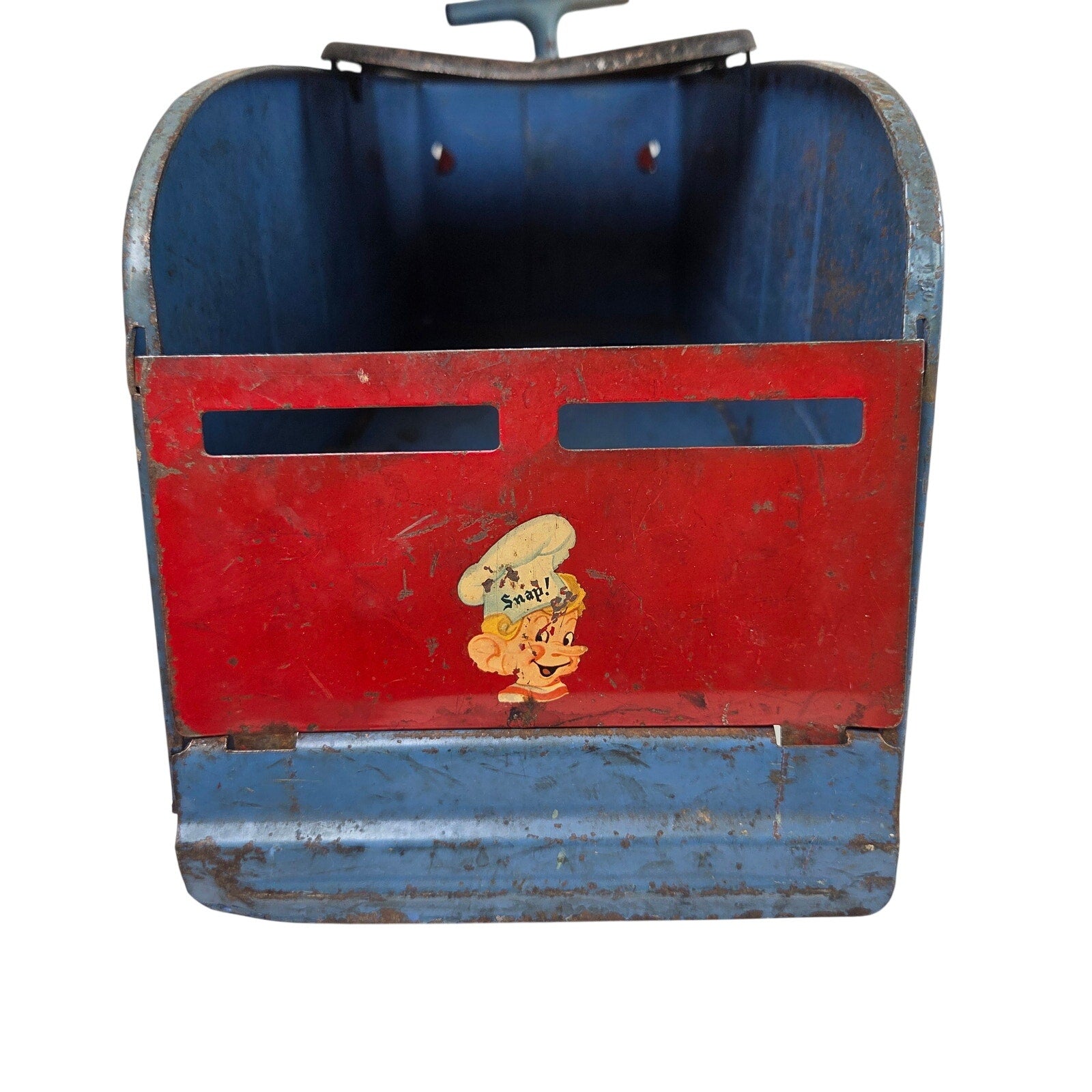 Louis Marx Ride On Toy Truck Vintage Pressed Steel Snap Mascot Graphic