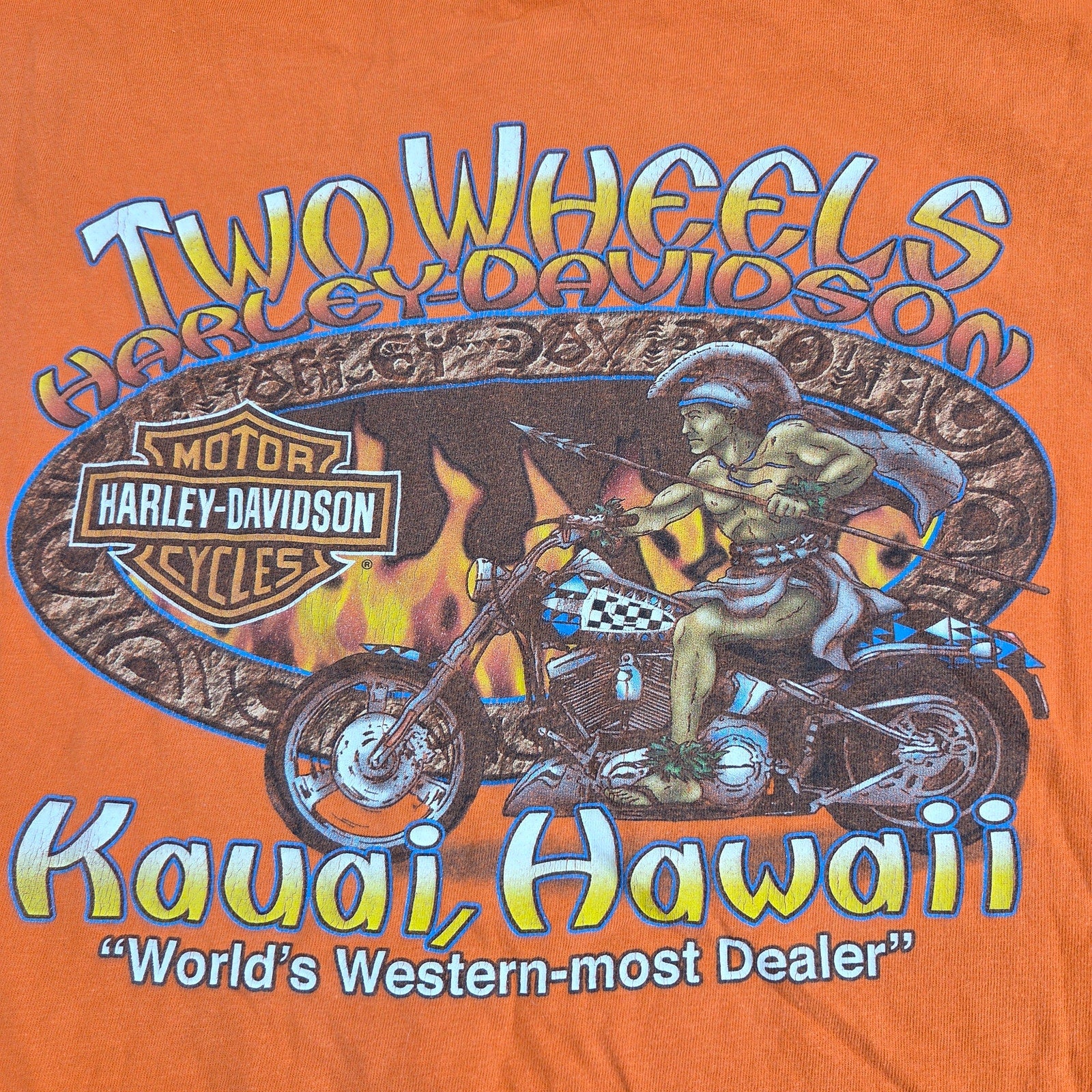 Harley-Davidson 2006 Two Wheels Kauai Hawaii USA Graphic T-Shirt 3XL USA