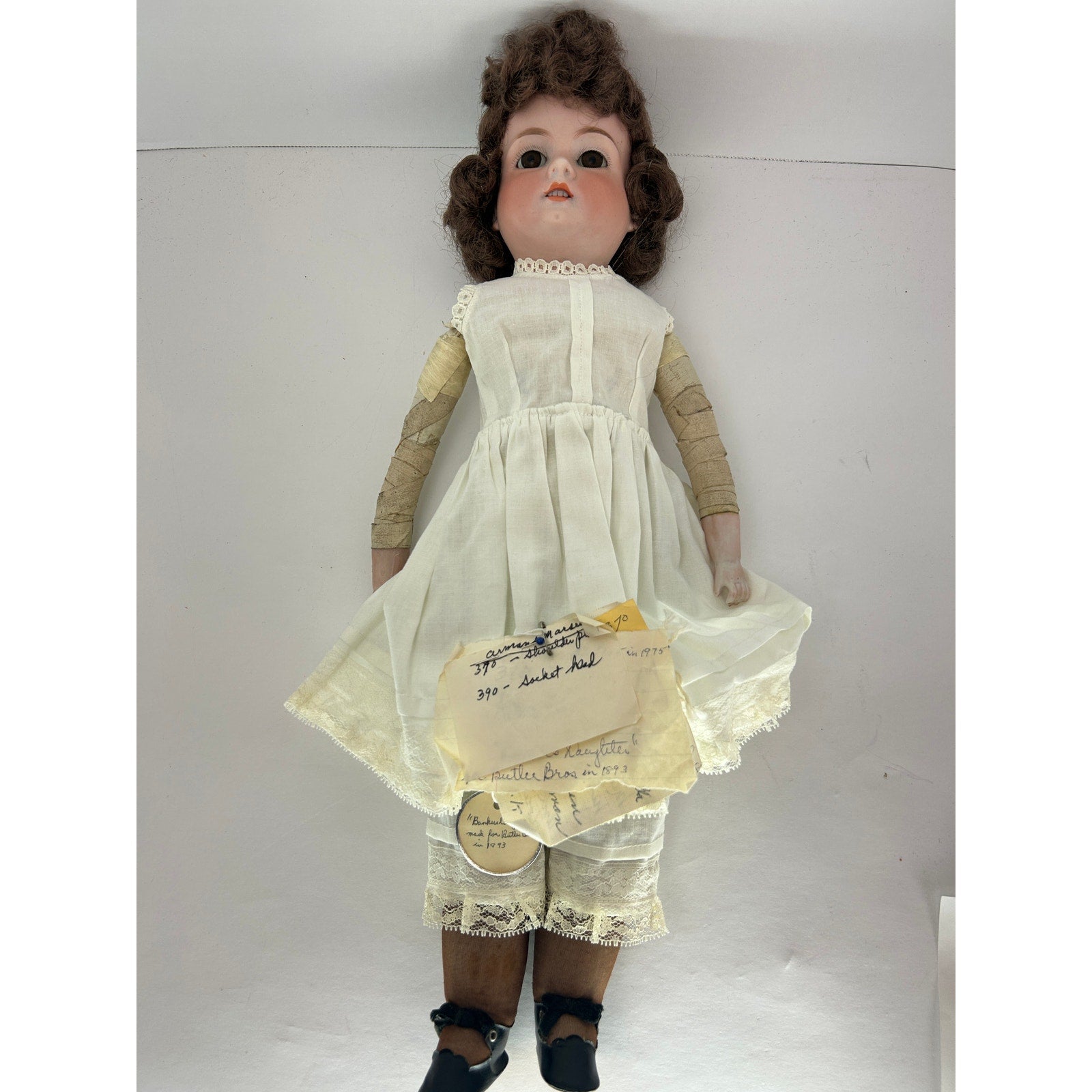 Antique Armand Marseille 370 DEP Bisque Doll 18” Banker’s Daughter 1893