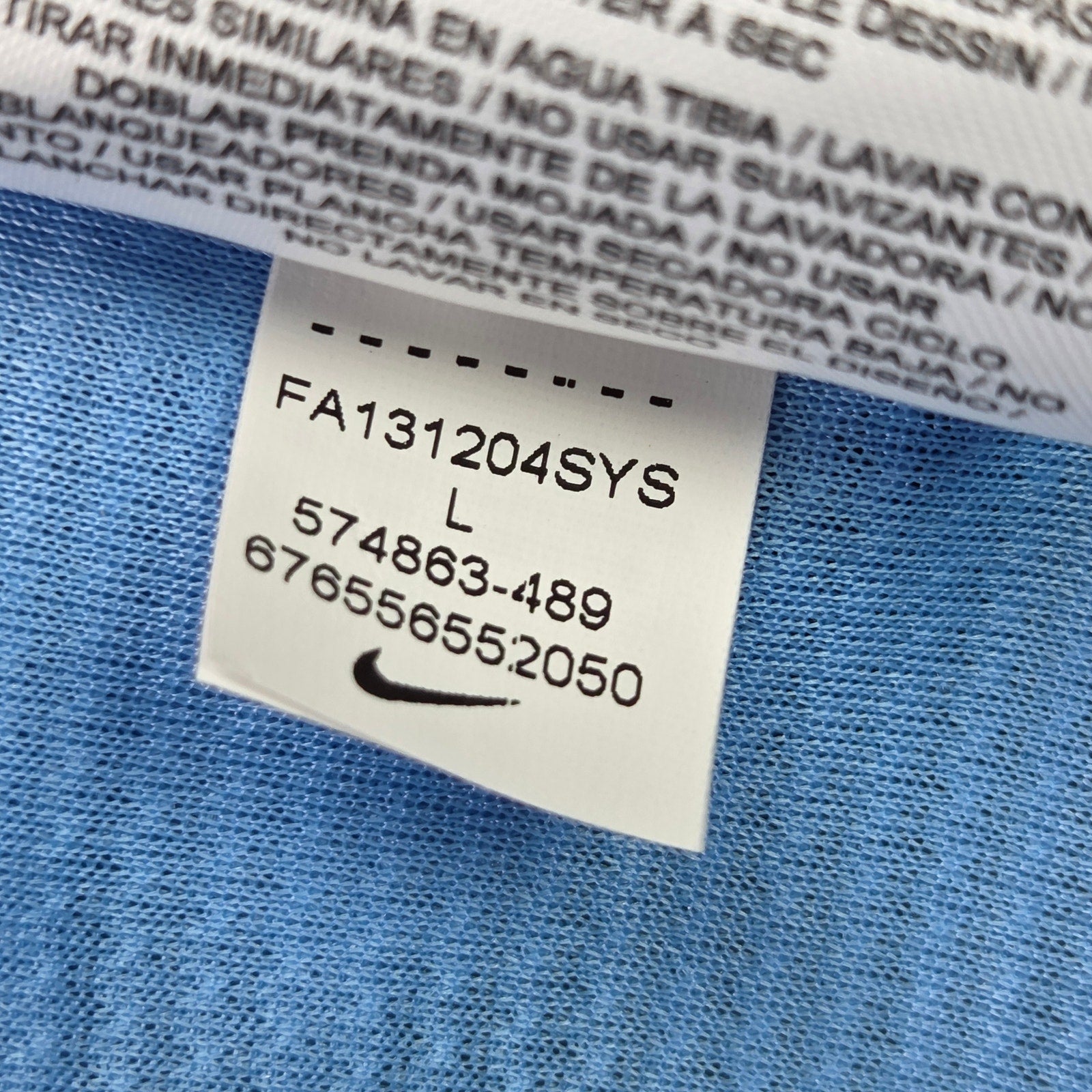 Nike Manchester City 2013-14 Home Authentic Soccer Jersey Dri-FIT FC Size L