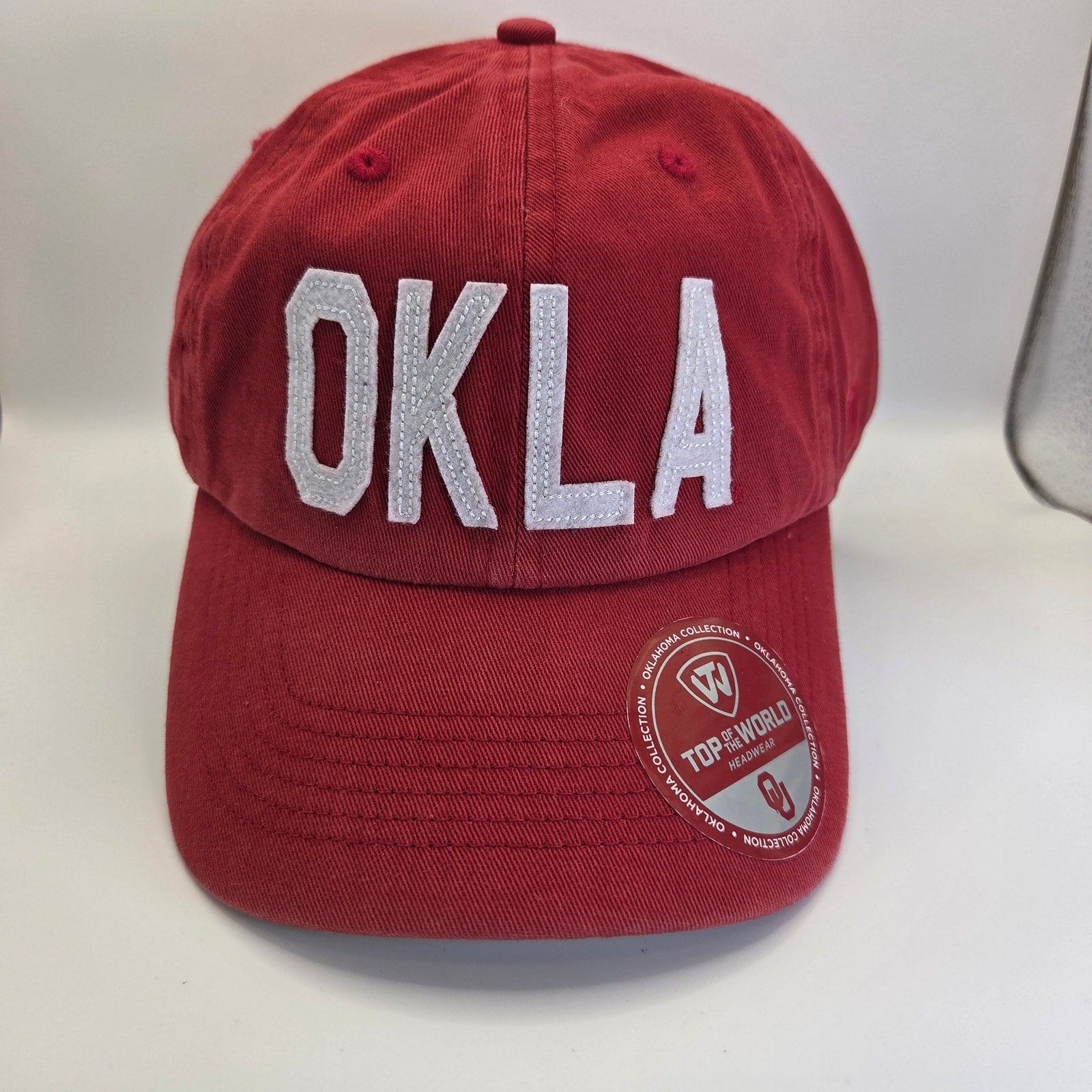 Oklahoma Sooners OKLA Top of the World Hat Red Cotton Claspback