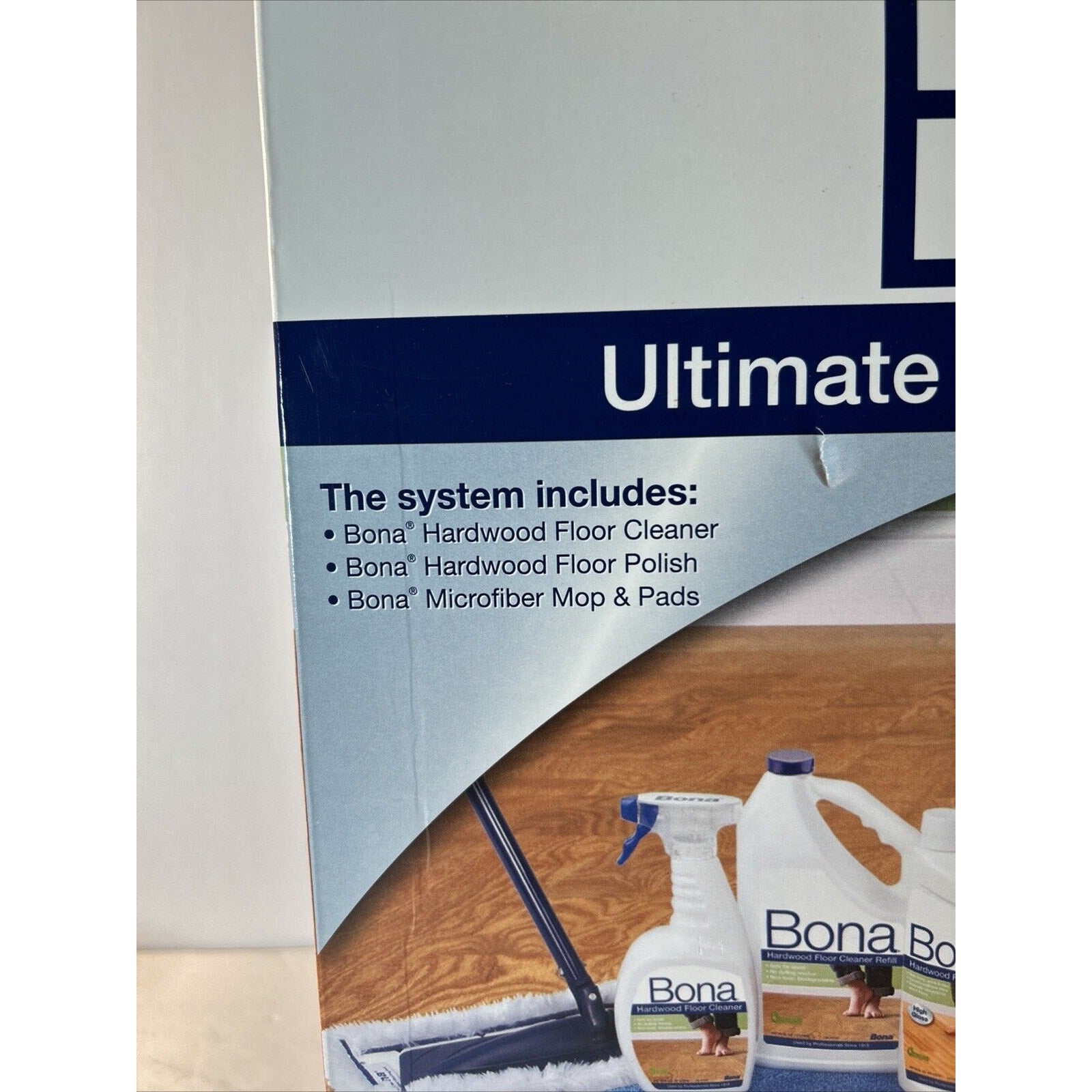 Bona Ultimate Hardwood Floor Care Kit Microfiber Mop Cleaner Set New