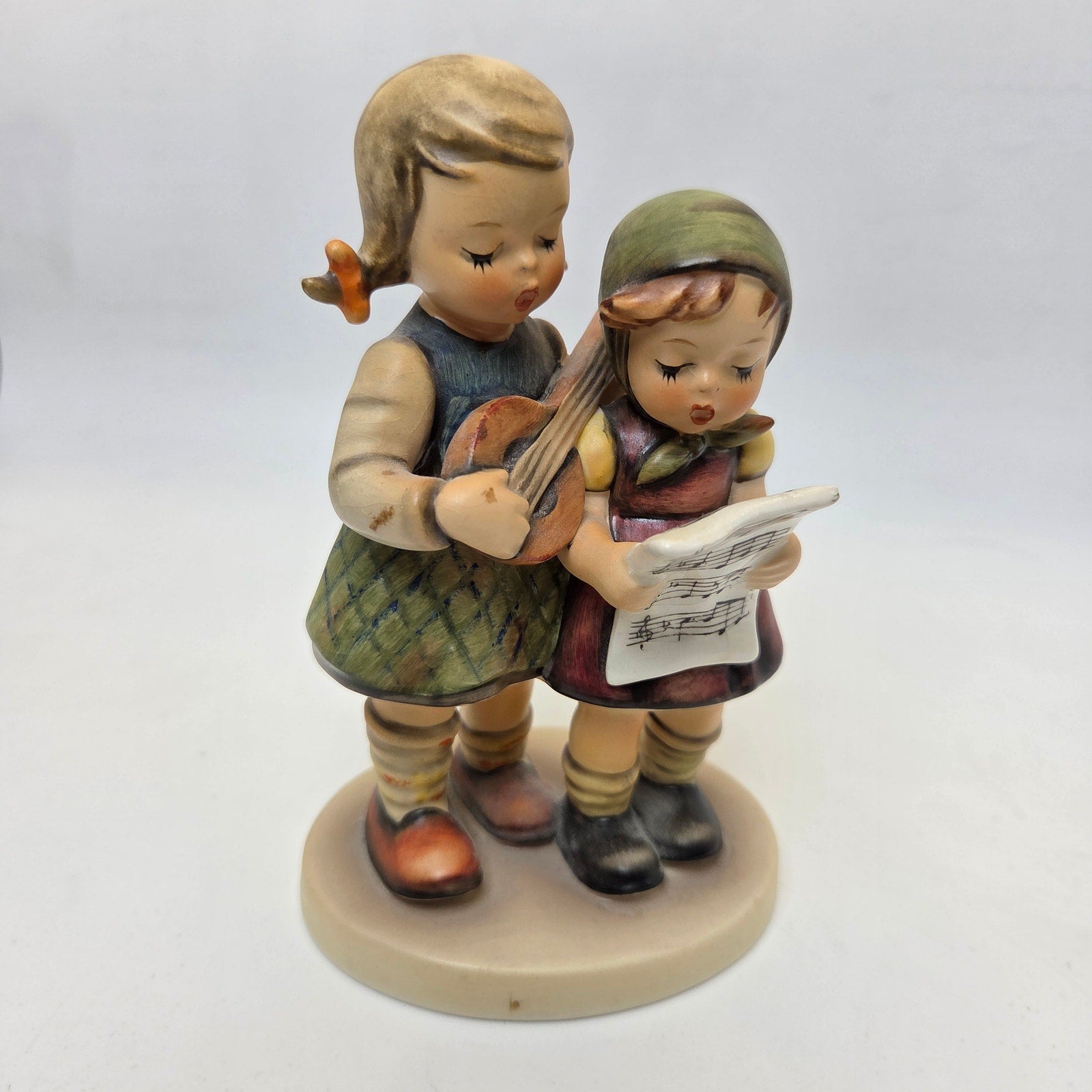 Goebel Hummel 130 Duet Two Girls Singing Figurine Mandolin W Germany 5”